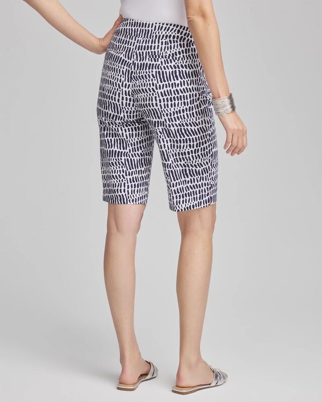 Brigitte Glyph Print Slim Shorts - image 3